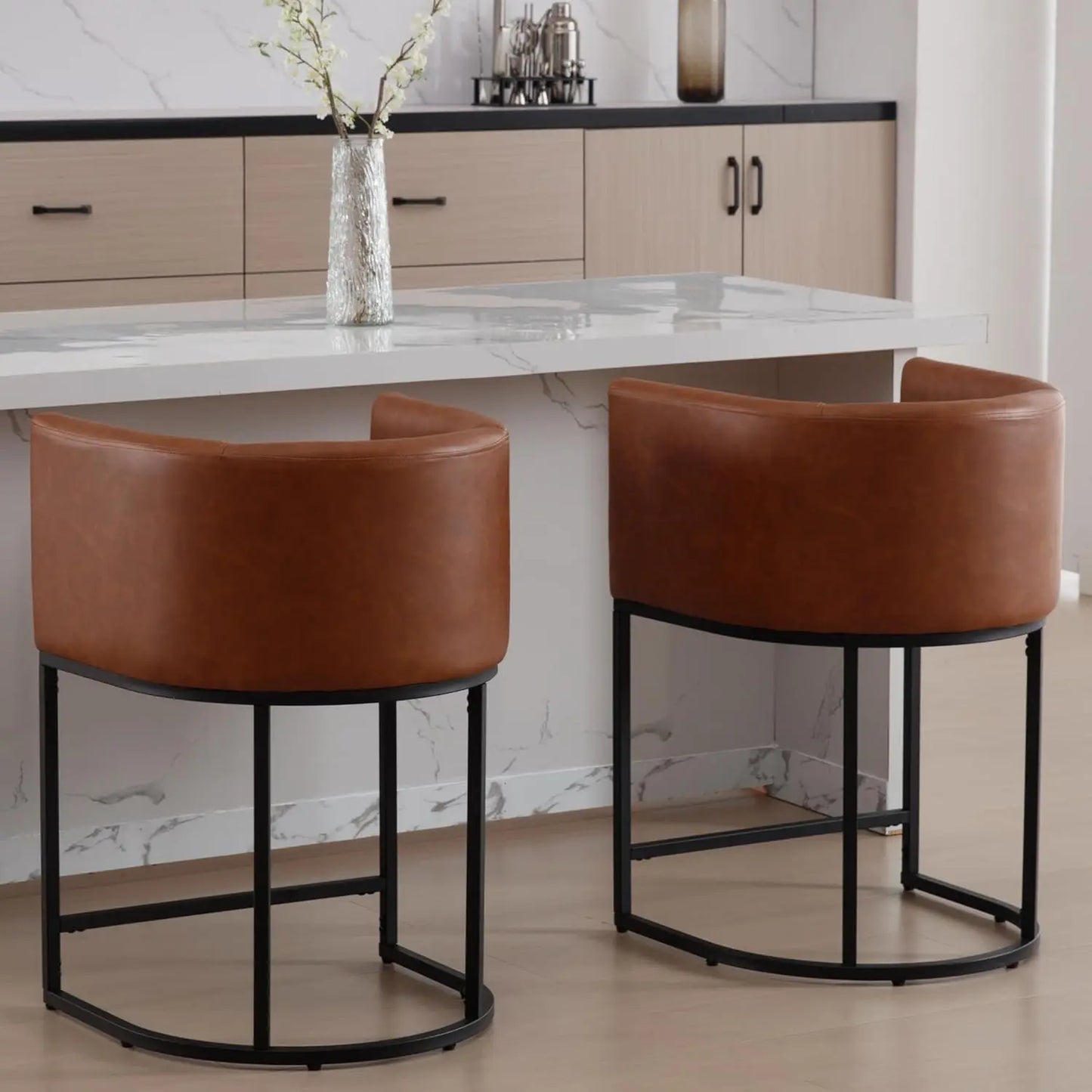24" Leather Island Barstools