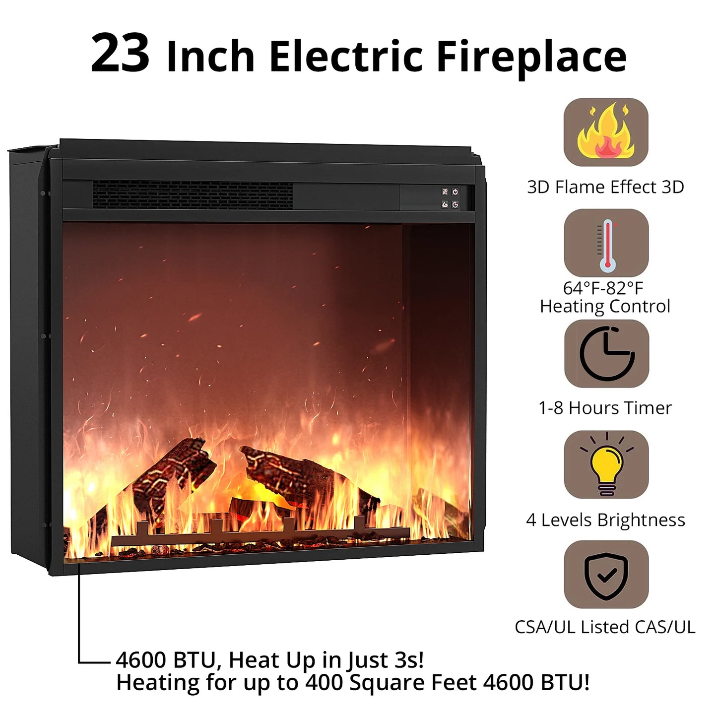 TV Stand for TVs up to 60’’ with Fireplace