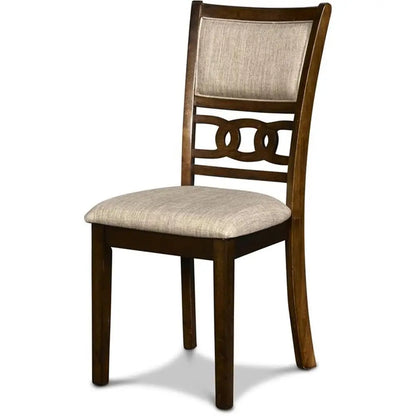 Solid Wood 5-Piece Round Dining Set in Cherry Brown