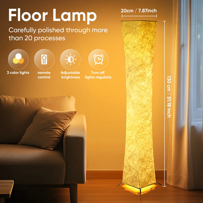 52" Simple Design Floor Lamp with Fabric Shade