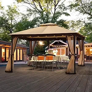 [Upgraded] 10x12 Gazebo with Mosquito Netting
