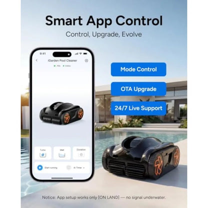 4-in-1 Robotic Pool Cleaner with Smart Navigation