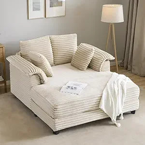 56" Oversized Chaise Lounge Chair with Throw pillows