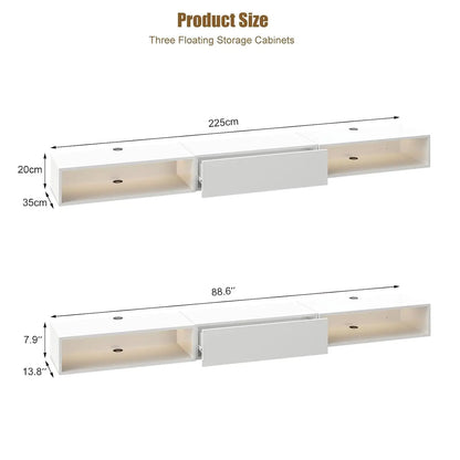 High Gloss floating Media Console with LED Lighting