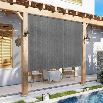 7' W X 8' L Exterior Outdoor Roller Shade with 95% UV Blocker