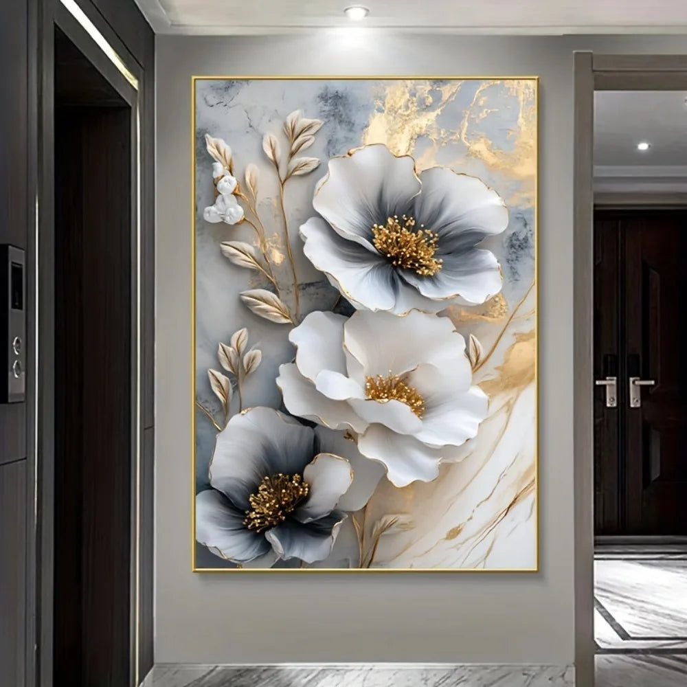 1 modern luxury floral canvas 3D floral painting