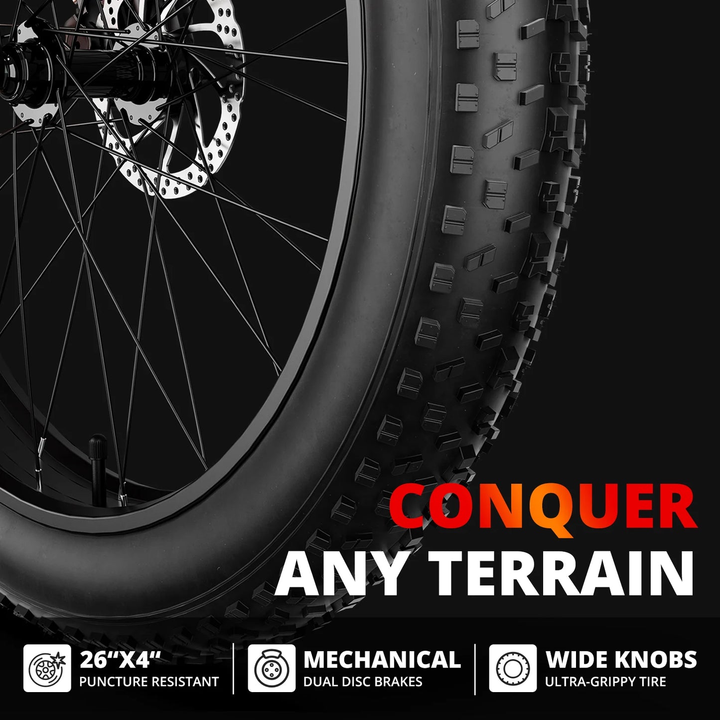 1000W Electric Bicycle 26" Fat Tire Dual Shock Absorbers.
