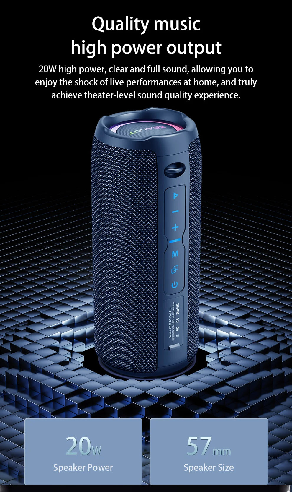S49 pro Wireless Speaker, Outdoor Portable Subwoofer