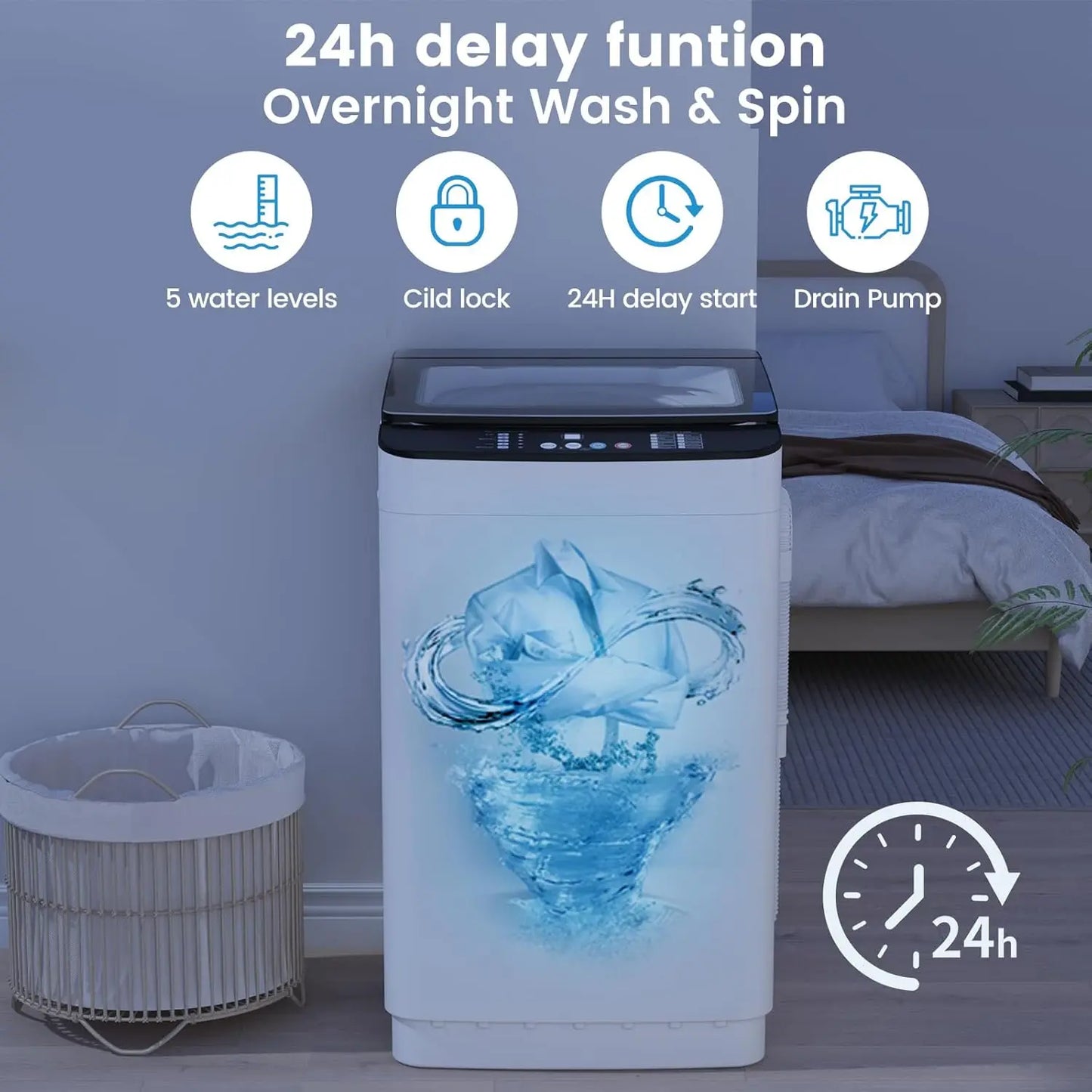 25lbs Fully Automatic Portable Washing Machine