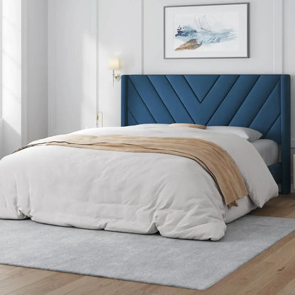 Bed Frame Upholstered Platform Bed with Tufted Headboard