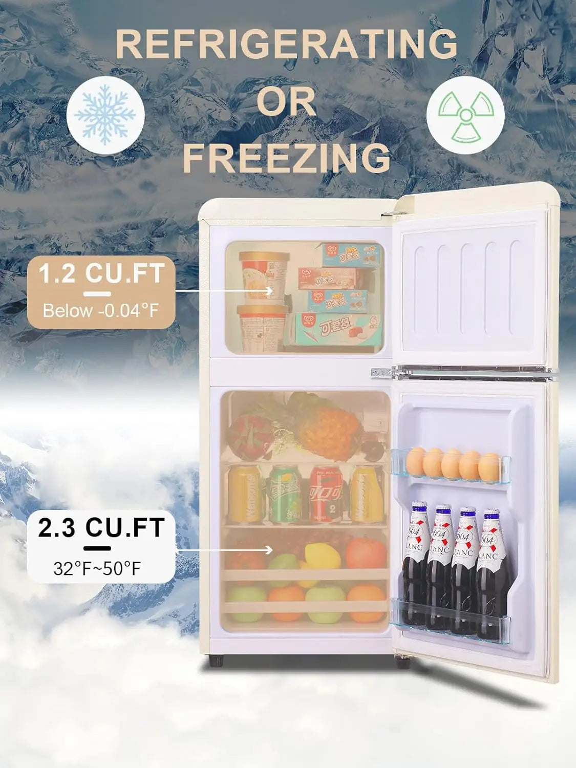 3.2 Cu.ft Compact Refrigerator, with Freezer