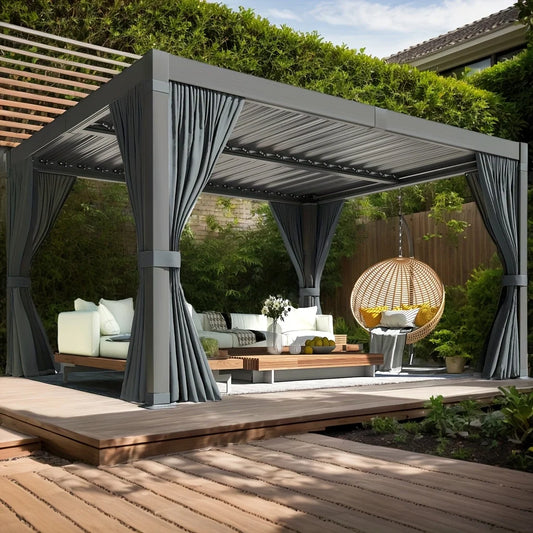 10x12FT Aluminum Adjustable Rust-Resistant Gazebo