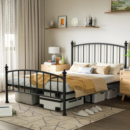 All Size Metal Platform Bed Frame, Victorian Wrought Iron-Art Design