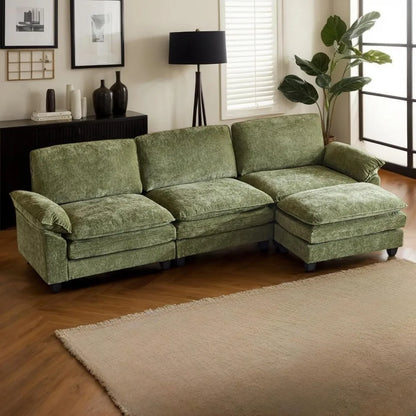 Beautiful Modern Sofa with Ottoman and Slipcover