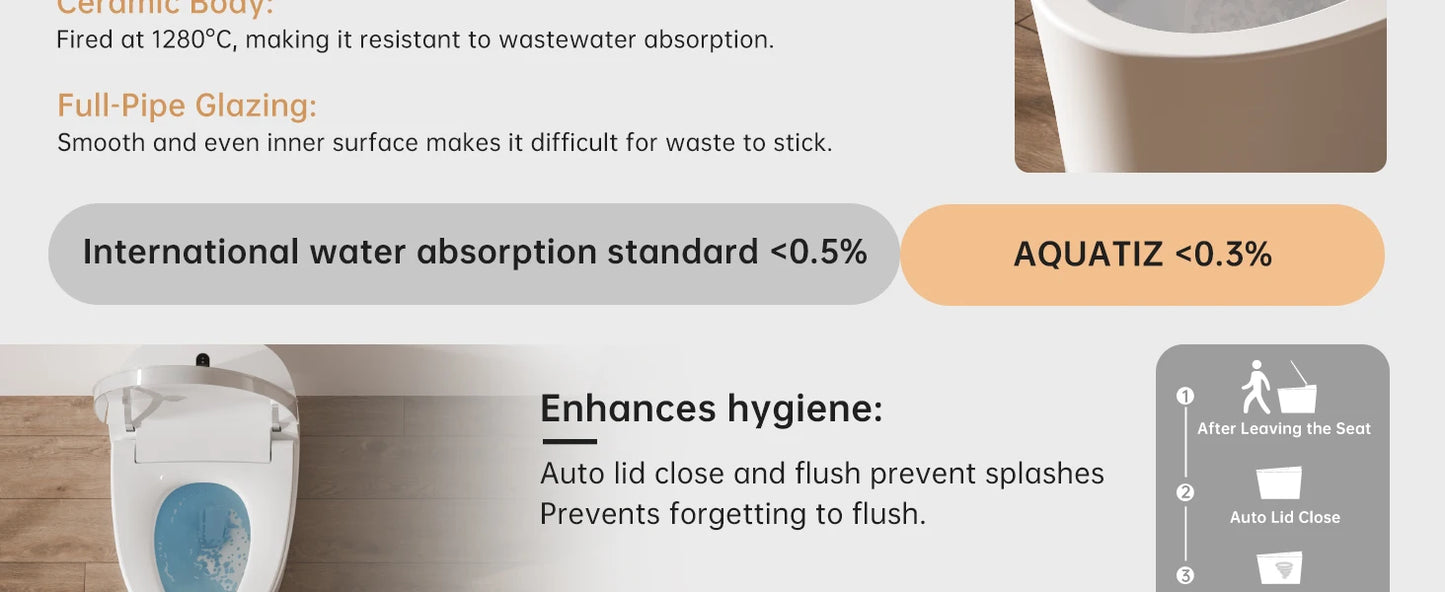 Smart Toilet with Bidet, with Built-in Tank