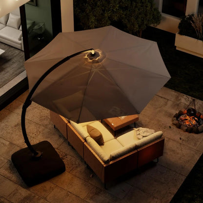 11FT Solar Powered Patio Umbrella with Base