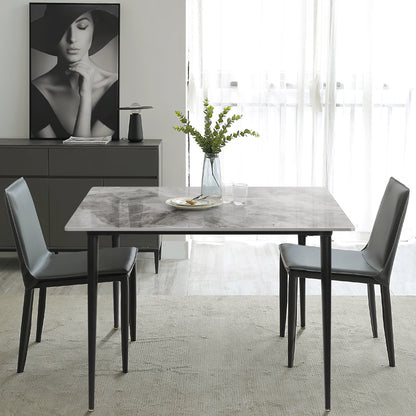 Dining Table Stone Top with Metal Frame
