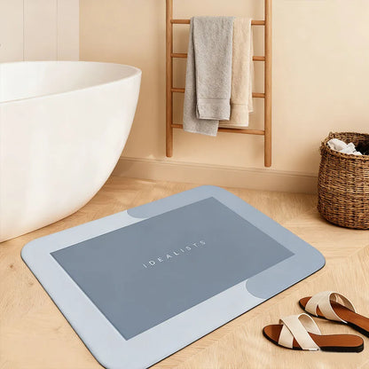 Super absorbent diatomaceous earth bathmat