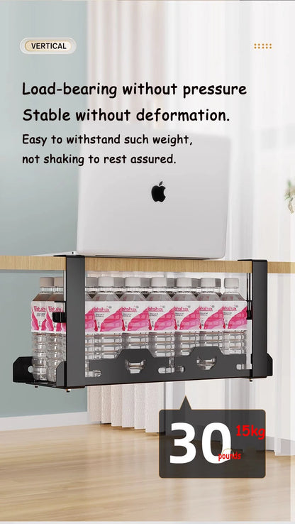 Telescopic Under Table Storage Rack Organizer