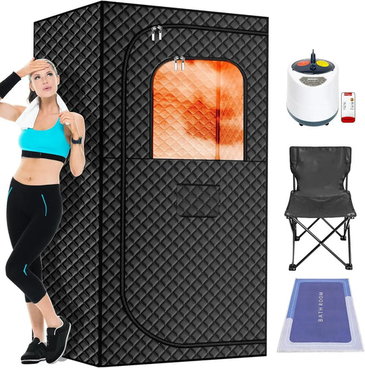 Portable Steam Sauna for Home, with 2.6L & 1500W±10%, Remote Control