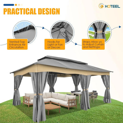 12x20 Outdoor Gazebo with Double Ventilated Roof
