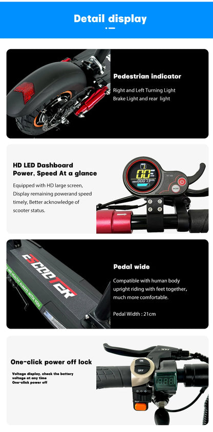 10-Inch Wheels Dual Suspension Foldable Electric Scooter