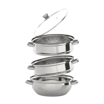 multi-function 3 Tier Large Stainless-Steel Steamer