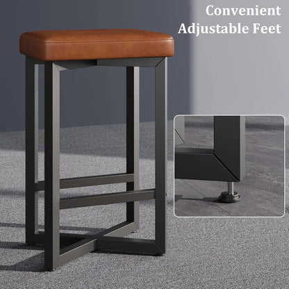 2PCS 24" Bar Stools with Metal X-Frame