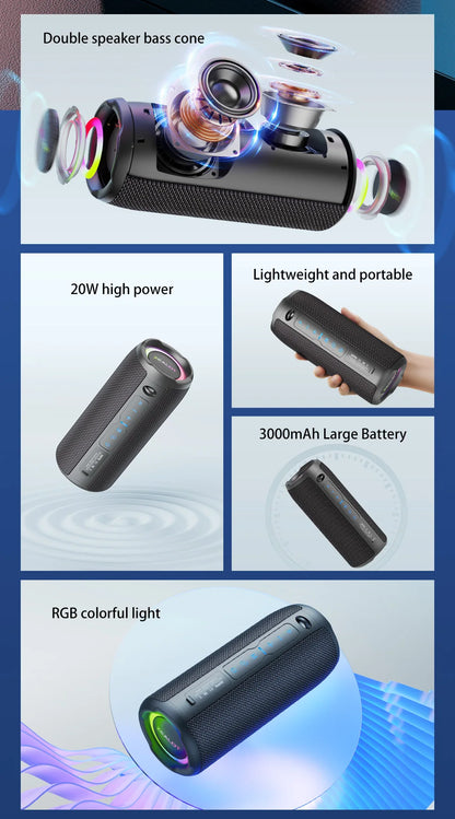 S49 pro Wireless Speaker, Outdoor Portable Subwoofer