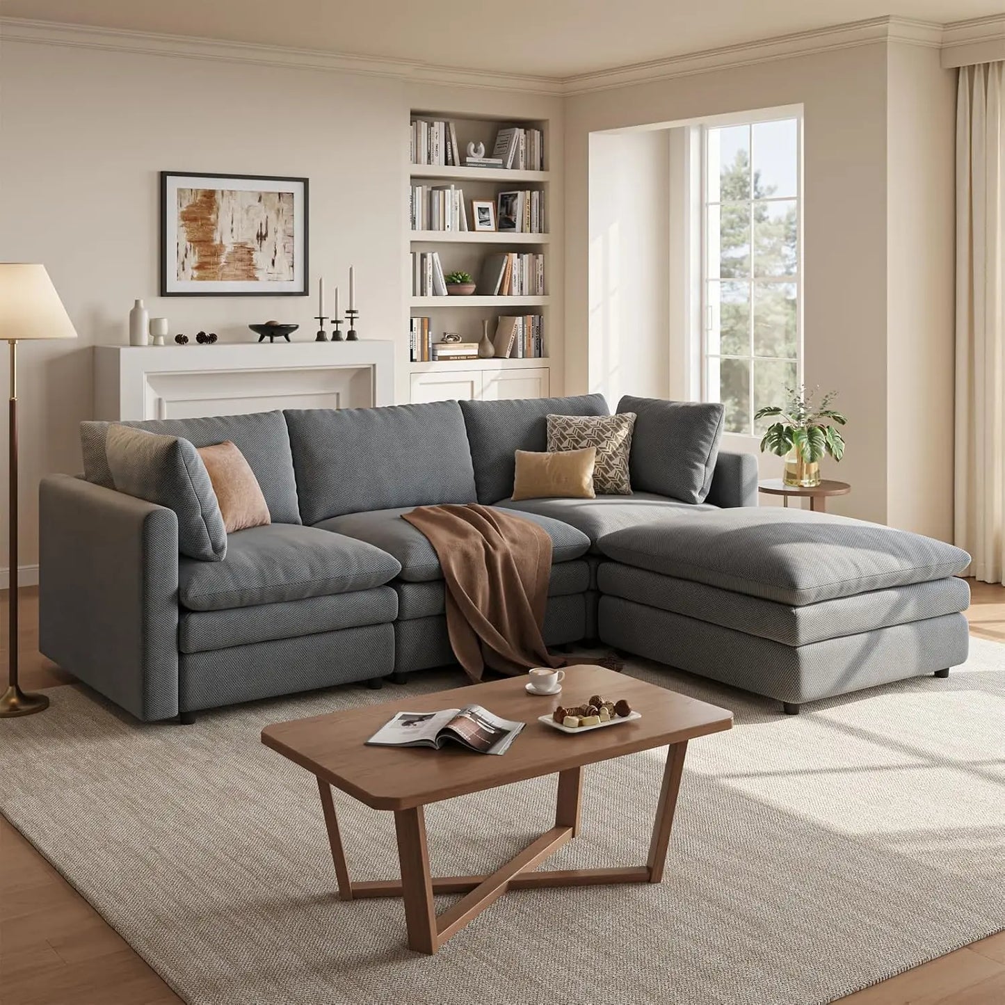 97in Modular L-Shape Sectional Sofa Deep Seat