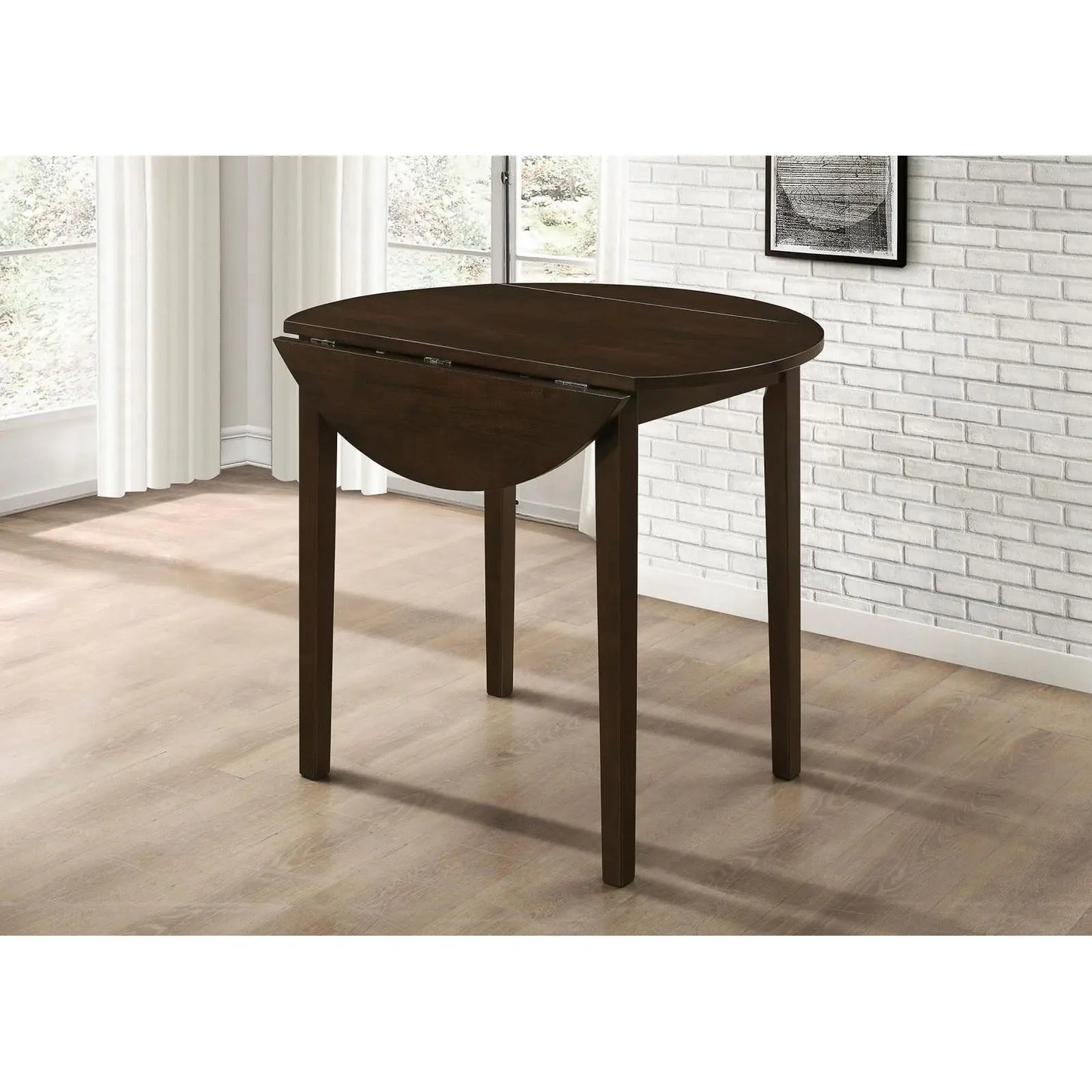 Cappuccino and Tan 3-Piece Drop Leaf Dining Set