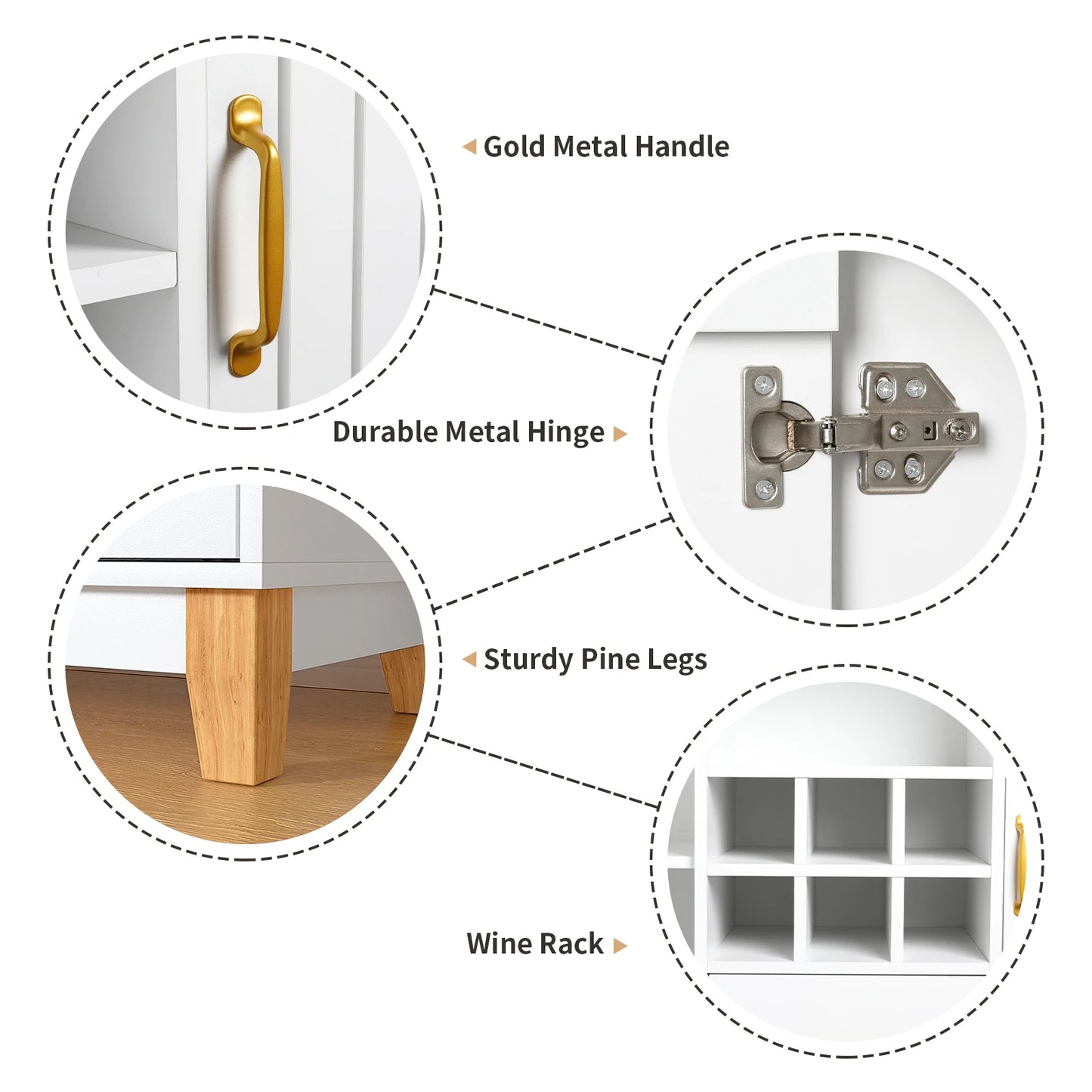 78.7" Tall Kitchen Pantry Cabinet with Microwave Stand