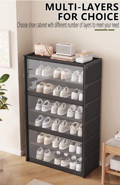 Multi-layer Shoe Cabinet Organizer with Clear Lid