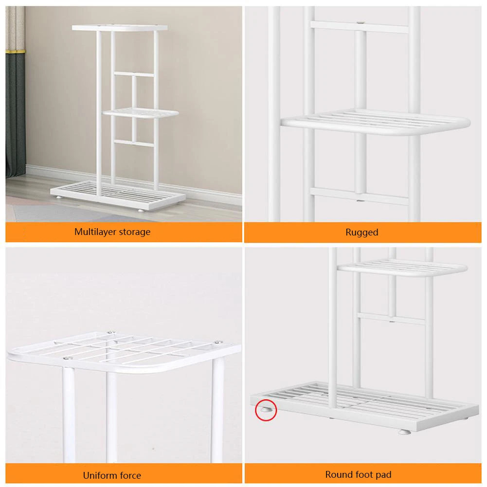 8 Tiers Metal Indoor Outdoor 9 Potted Plant Holders