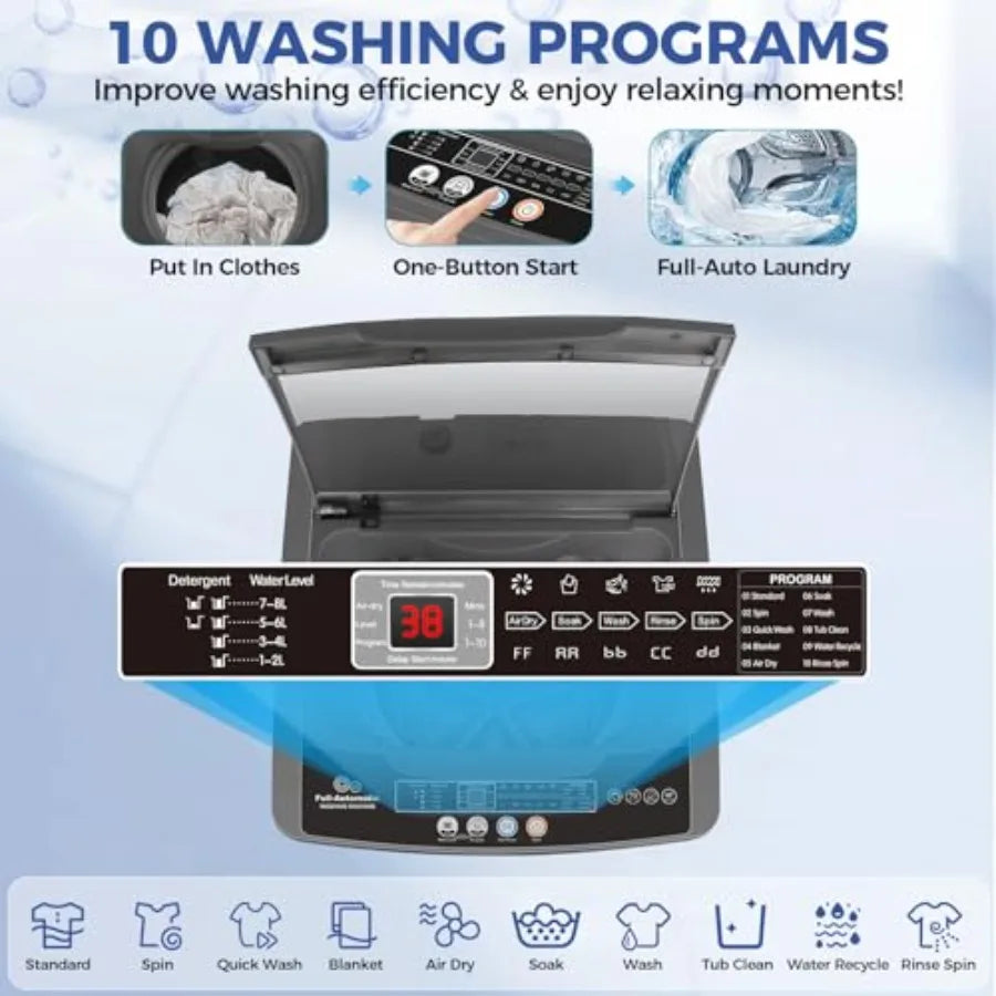 20Lbs Capacity Full-Automatic Washer and Dryer Combo