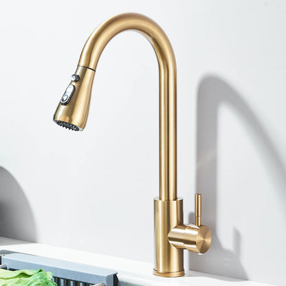 Kitchen Faucet Brushed Nickel Pull-out Sprayer