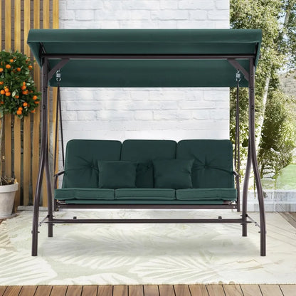 3-Seat Outdoor Patio Swing Chair with Removable Cushions
