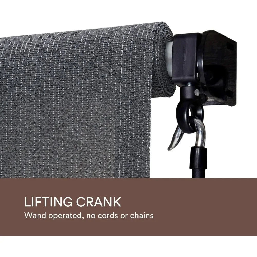 Outdoor Patio Cordless Blinds Roll Up Shade,