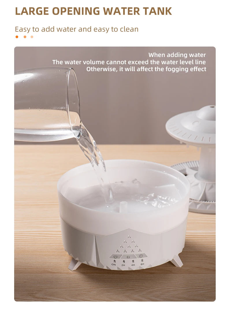 Rain Cloud Diffuser Mushroon Air Humidifier with Lamp