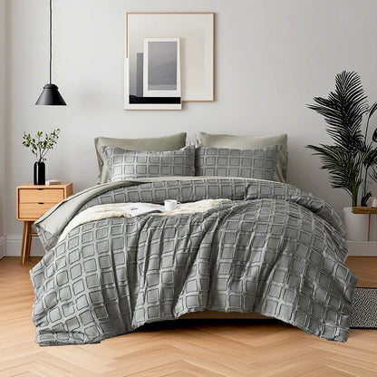 Solid color cut flower Queen size Comforter sets