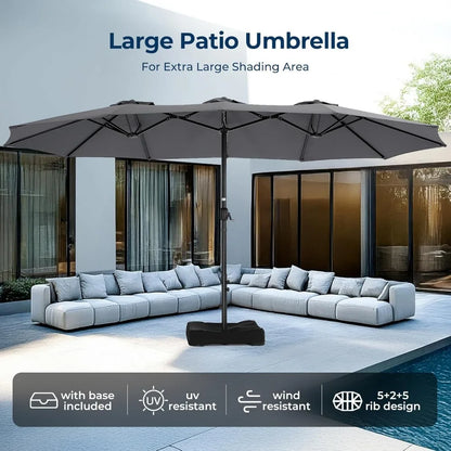 15ft Rectangle Oversized Double Sided Pool Umbrellas
