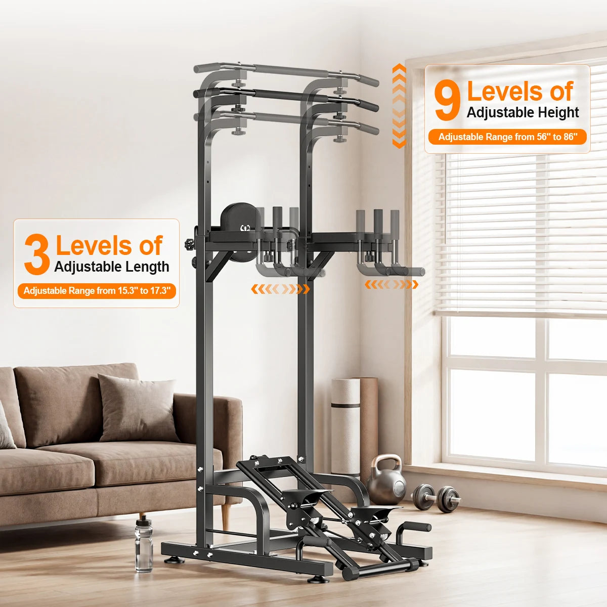 Multifunctional Power Tower Pull Up Dip Station