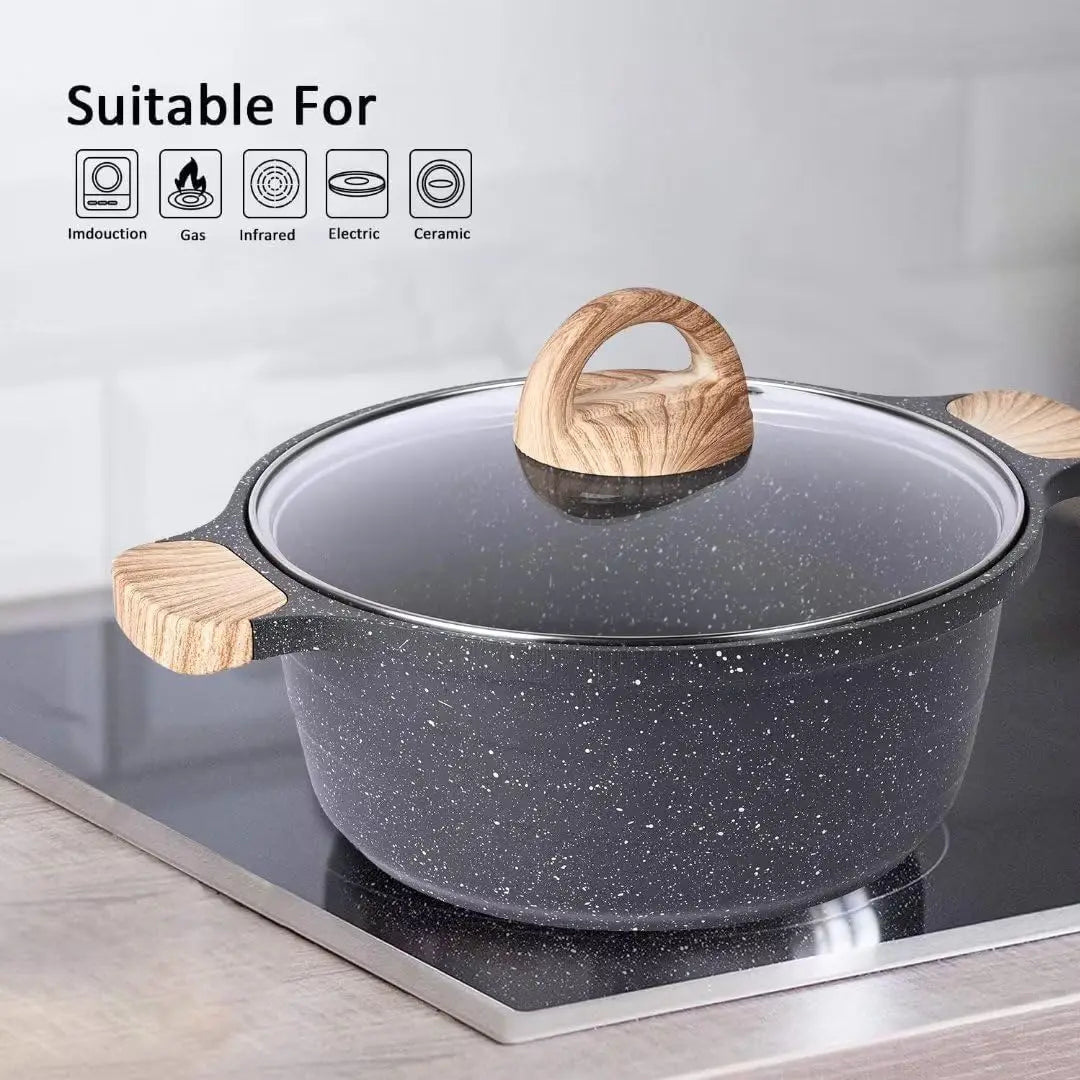 19 Pcs Pots and Pans Non-Stick Induction Cookware Sets