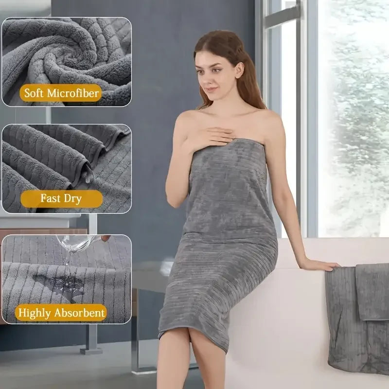 4pcs Oversized Bath Towels Set Ultra Soft Microfiber