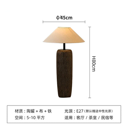 Ceramic Lamp Wabi Sabi Style Vintage Japanese Floor Lamp