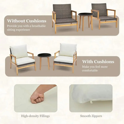 3-Piece Wicker Patio Furniture Set