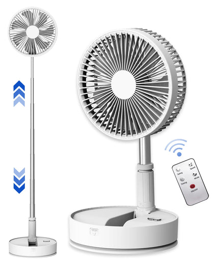 Portable Oscillating Fan Foldaway with Remote Control, Battery Powered