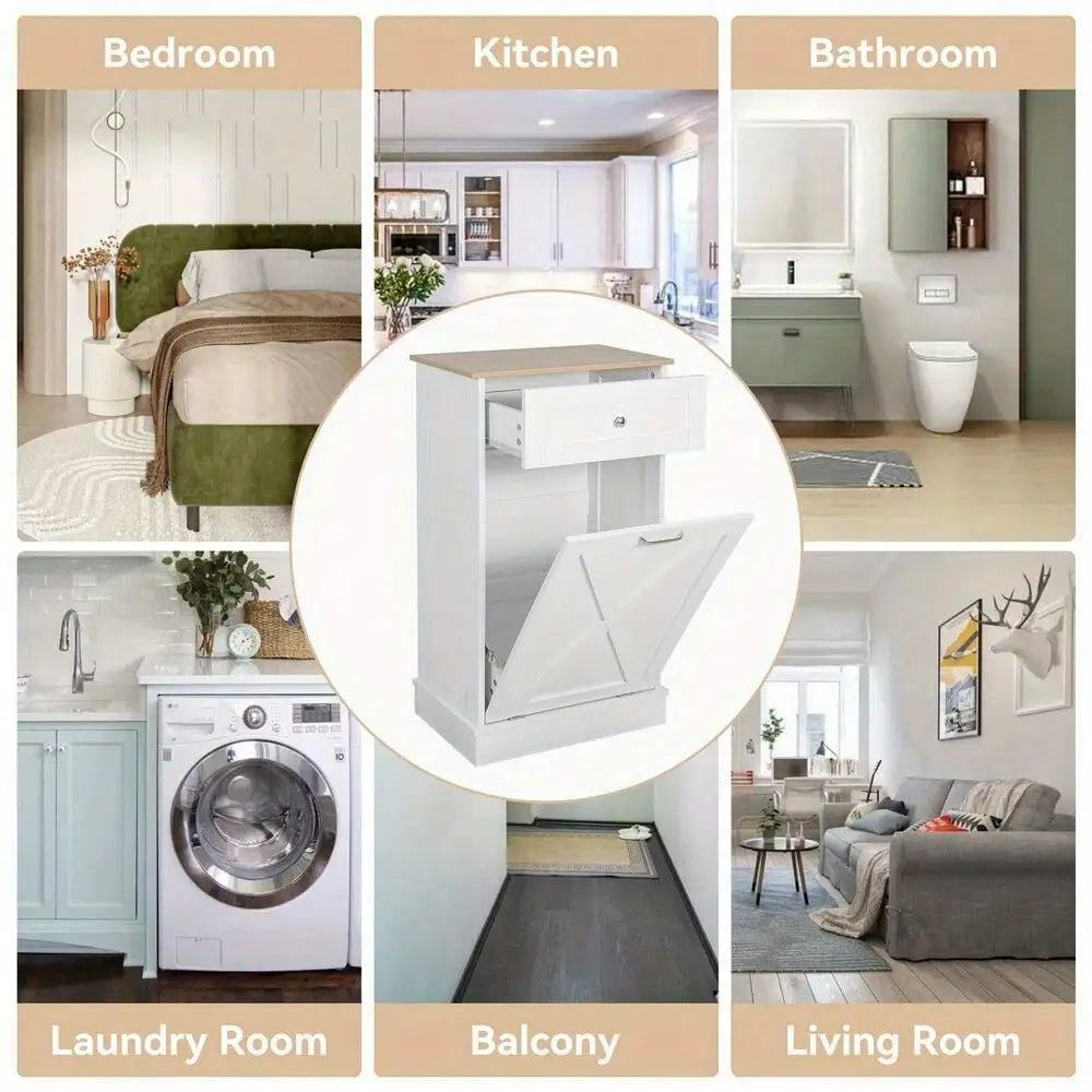 Kitchen Storage Tilt Out Trash Can Cabinet