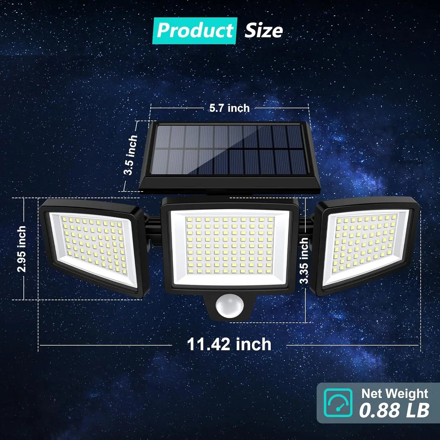 Solar Light with 200+ LEDs and Motion Sensor