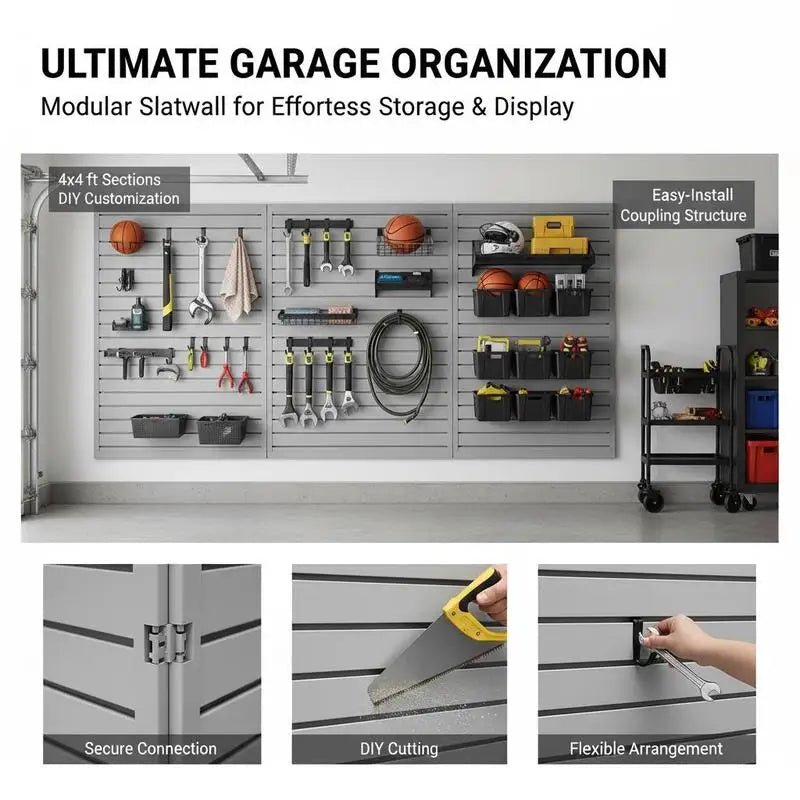 Tool wall 1230x1235x20mm grey wall organizer